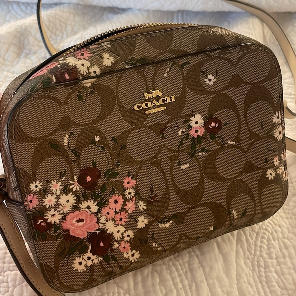 Coach Brown Floral Crossbody Bag - Picture 4 of 6